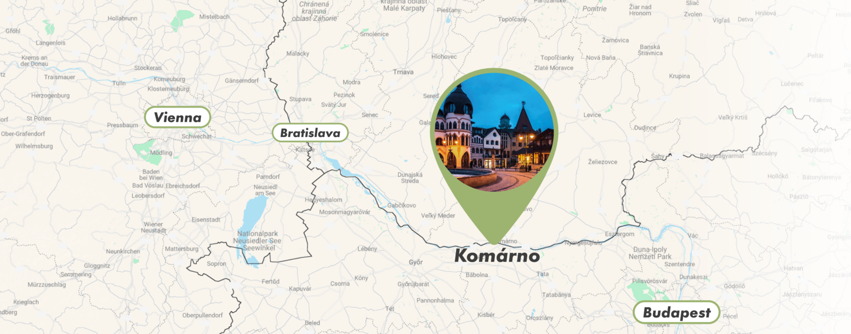 Місто Комарно в Словаччині